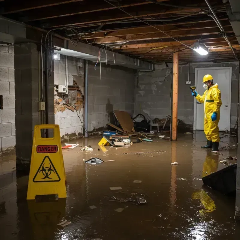 Flooded Basement Electrical Hazard in Milan, IN Property